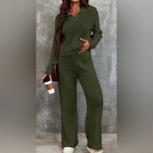 SHEIN Green Wide Leg Jumpsuit
